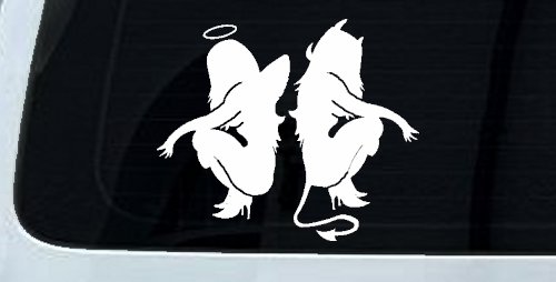 Twins of Good and Evil Good and Bad Girls Devil and Angle Girls Sexy Car or Truck Window Decal Sticker