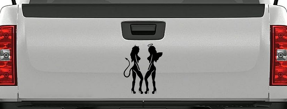 Twins of Good and Evil Good and Bad Girls Angel and Devil Girls Sexy Car or Truck Window Decal Sticker