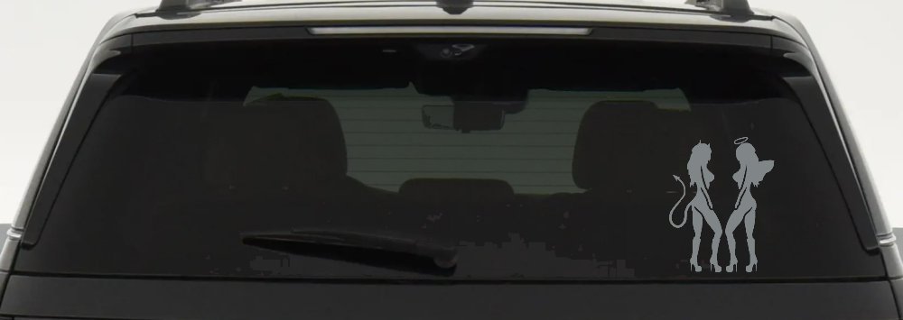 Twins of Good and Evil Good and Bad Girls Angel and Devil Girls Sexy Car or Truck Window Decal Sticker
