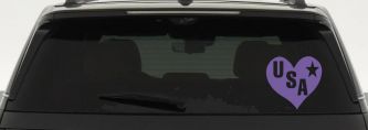 USA Heart Patriotic Car or Truck Window Decal Sticker (Purple)