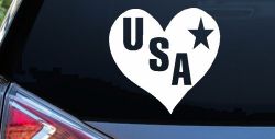 USA Heart Patriotic Car or Truck Window Decal Sticker