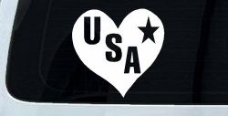 USA Heart Patriotic Car or Truck Window Decal Sticker