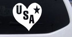USA Heart Patriotic Car or Truck Window Decal Sticker