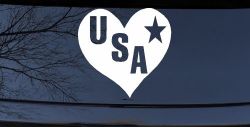 USA Heart Patriotic Car or Truck Window Decal Sticker