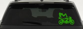 Chic Girl Women on Motorcycle Car or Truck Window Decal Sticker (Lime)