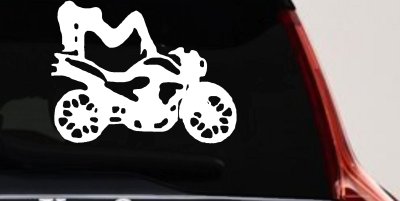 Chic Girl Women on Motorcycle Car or Truck Window Vinyl Decal Sticker