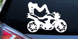 Chic Girl Women on Motorcycle Car or Truck Window Decal Sticker