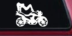 Chic Girl Women on Motorcycle Car or Truck Window Decal Sticker