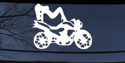 Chic Girl Women on Motorcycle Car or Truck Window Decal Sticker
