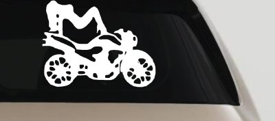 Chic Girl Women on Motorcycle Car or Truck Window Vinyl Decal Sticker