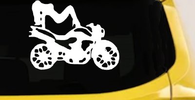 Chic Girl Women on Motorcycle Car or Truck Window Vinyl Decal Sticker (White)