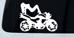 Chic Girl Women on Motorcycle Car or Truck Window Decal Sticker