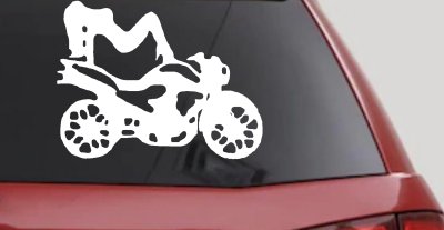 Chic Girl Women on Motorcycle Car or Truck Window Vinyl Decal Sticker