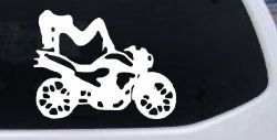 Chic Girl Women on Motorcycle Car or Truck Window Decal Sticker