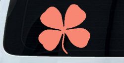 Four Leaf Clover Car or Truck Window Decal Sticker (Coral)