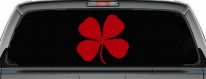 Four Leaf Clover Car or Truck Window Decal Sticker (Red)
