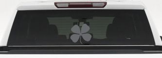 Four Leaf Clover Car or Truck Window Decal Sticker (Silver)