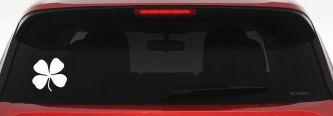 Four Leaf Clover Car or Truck Window Vinyl Decal Sticker (White)