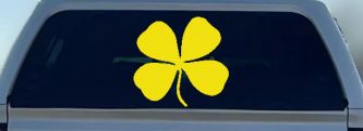 Four Leaf Clover Car or Truck Window Decal Sticker (Yellow)