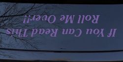 If You Can Read This Roll Me Over Off Road Car or Truck Window Decal Sticker (Purple)