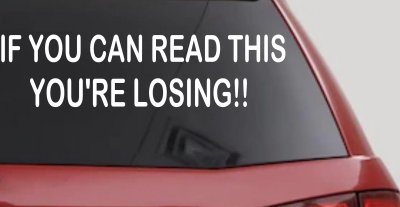 If you can read this you are losing Moto Sports Car or Truck Window Vinyl Decal Sticker