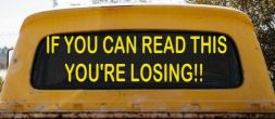 If you can read this you are losing Moto Sports Car or Truck Window Decal Sticker (Yellow)
