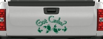 Got Crabs Car or Truck Window Decal Sticker (Dark Green)