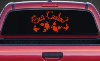 Got Crabs Car or Truck Window Vinyl Decal Sticker (Orange Red)