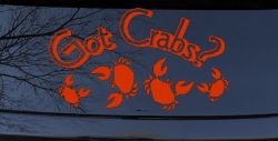 Got Crabs Car or Truck Window Decal Sticker (Orange Red)