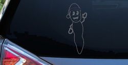 Mr. Hanky Car or Truck Window Decal Sticker (Silver)