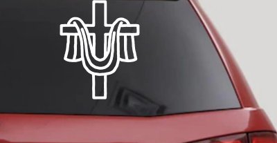 Christian Cross Draped Cloth Car Truck Window Vinyl Decal Sticker