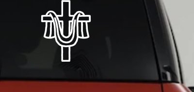 Christian Cross Draped Cloth Car Truck Window Vinyl Decal Sticker
