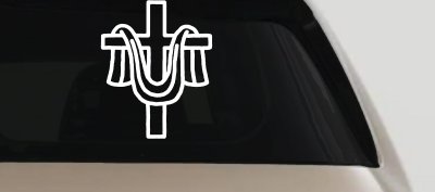 Christian Cross Draped Cloth Car Truck Window Vinyl Decal Sticker
