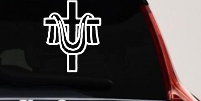 Christian Cross Draped Cloth Car Truck Window Vinyl Decal Sticker