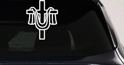 Christian Cross Draped Cloth Car Truck Window Vinyl Decal Sticker