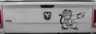 Evil Monkey Car or Truck Window Decal Sticker (Matte Black)