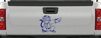Evil Monkey Car or Truck Window Decal Sticker (Navy)