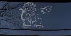 Evil Monkey Car Truck Window Vinyl Decal Sticker Auto Graphic Fun Decor (Telegrey)
