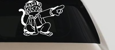 Evil Monkey Car Truck Window Vinyl Decal Sticker Auto Graphic Fun Decor