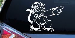 Evil Monkey Car or Truck Window Decal Sticker