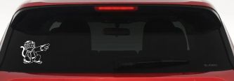 Evil Monkey Car or Truck Window Decal Sticker (White)