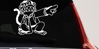 Evil Monkey Car Truck Window Vinyl Decal Sticker Auto Graphic Fun Decor