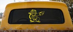 Evil Monkey Car or Truck Window Decal Sticker (Yellow)