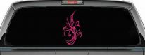 Lilly Flowers And Vines Car or Truck Window Decal Sticker (Hot Pink)