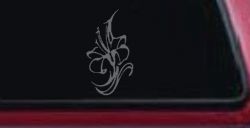 Lilly Flowers And Vines Car or Truck Window Decal Sticker (Silver)