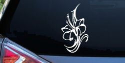 Lilly Flowers And Vines Car or Truck Window Decal Sticker