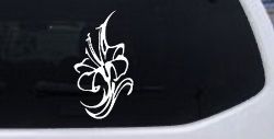 Lilly Flowers And Vines Car or Truck Window Decal Sticker
