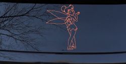 Tinkerbell Tinker Bell Blowing a Kiss Fairy Tale Cartoons Car or Truck Window Decal Sticker (Coral)