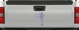 Tinkerbell Tinker Bell Blowing a Kiss Fairy Tale Cartoons Car or Truck Window Decal Sticker (Navy)