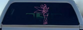 Tinkerbell Tinker Bell Blowing a Kiss Fairy Tale Cartoons Car or Truck Window Decal Sticker (Pink)